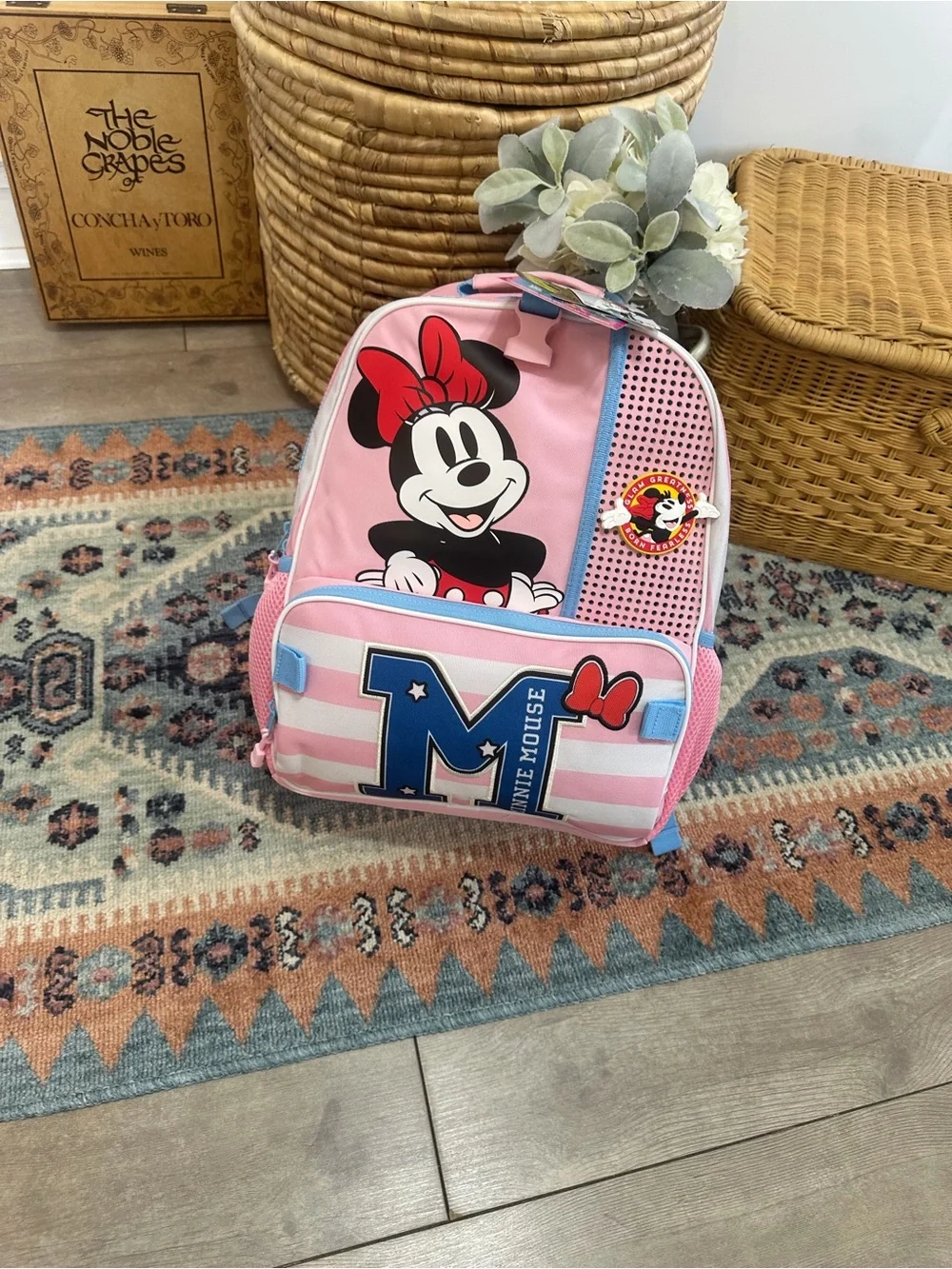 New Bio World Disney Minnie Mouse Large Book bag Pink Kids School Large Backpack